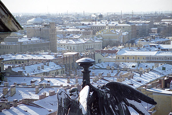 Студеный Санкт-Петербург. С крыши Исакия. 1997 год.